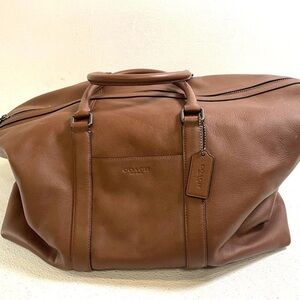 Gorgeous Coach Tan Leather Trekker Duffel Bag w Detachable Strap